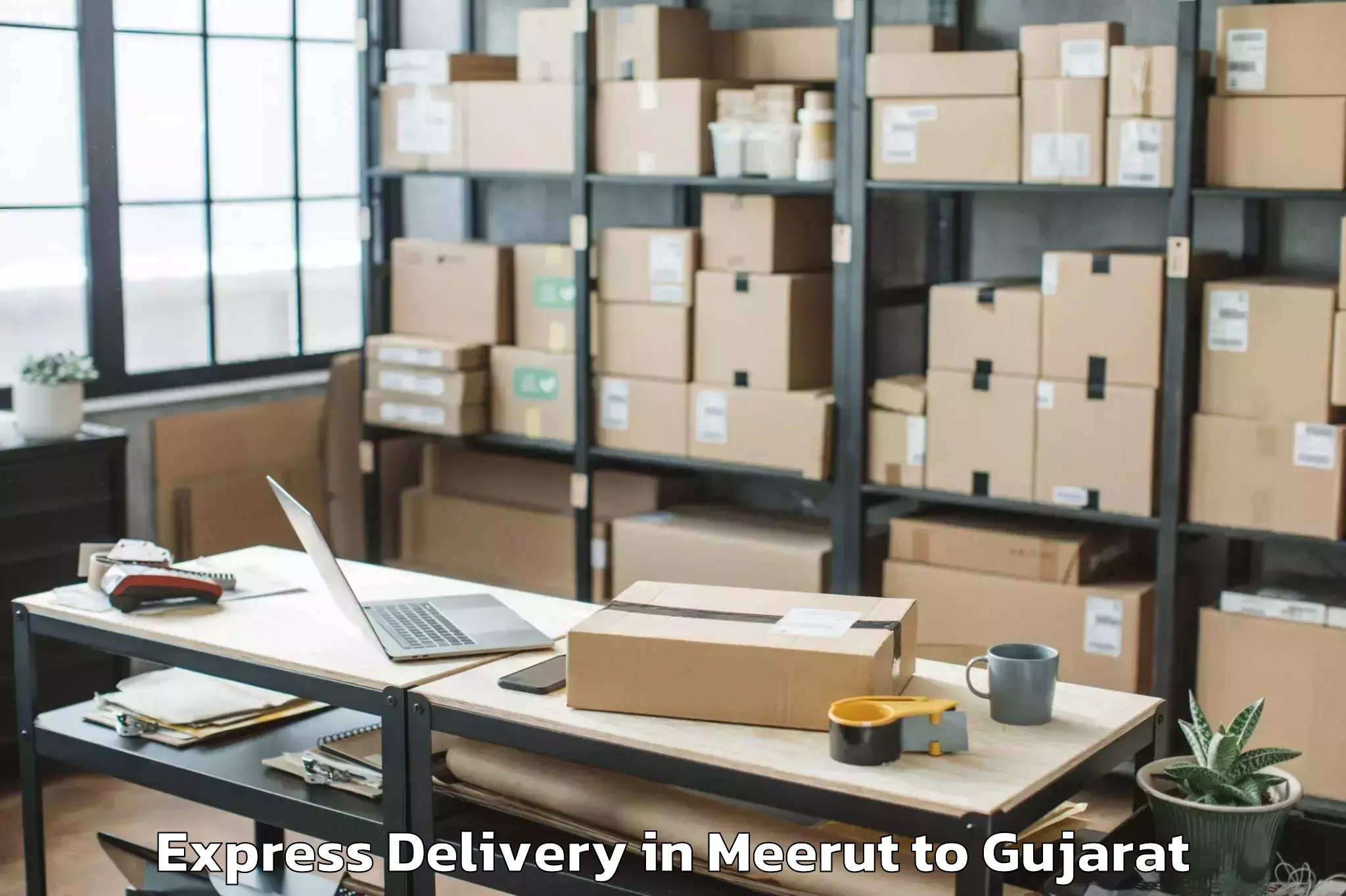 Efficient Meerut to Crystal Mall Rajkot Express Delivery